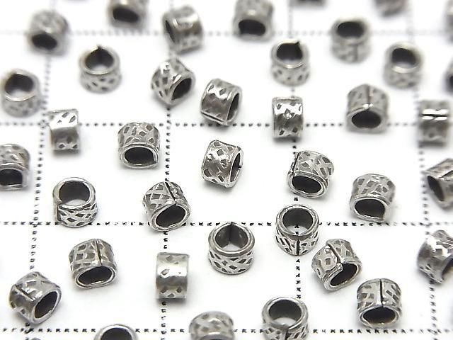 Karen Silver Patterned Rondelle 3x3x2.5mm 10pcs