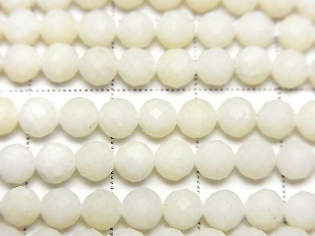 [Video] White Coral Faceted Round 5mm 1strand beads (approx. 15 inches/37 cm)