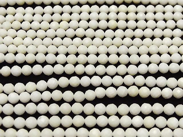 [Video] White Coral Faceted Round 5mm 1strand beads (approx. 15 inches/37 cm)