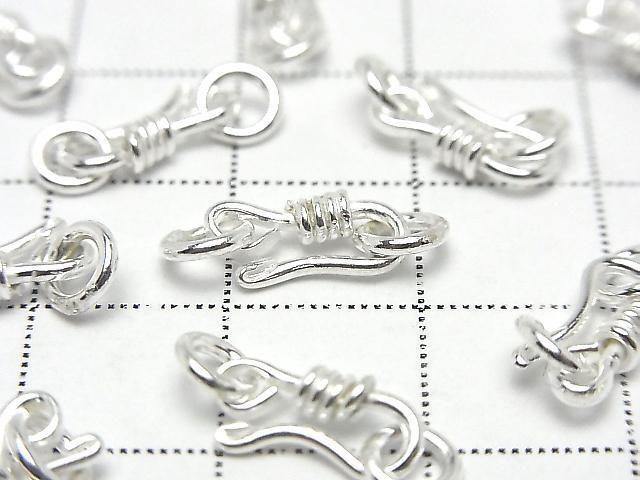 Silver 925 U-Hook with Jump Ring 11x5.5mm White Silver 2pcs