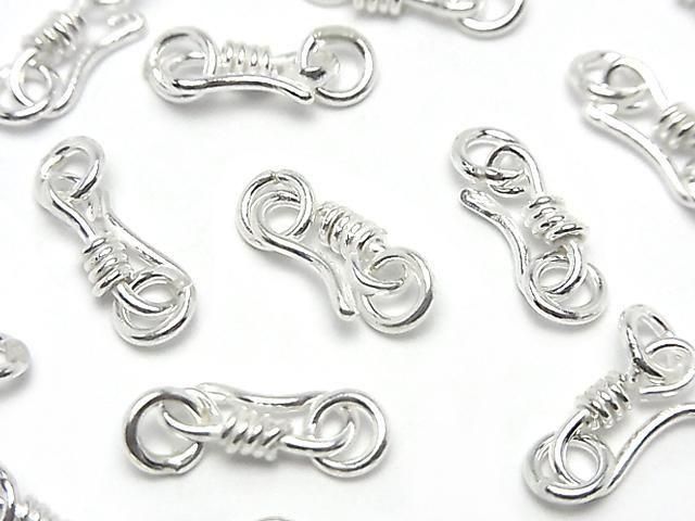 Silver 925 U-Hook with Jump Ring 11x5.5mm White Silver 2pcs