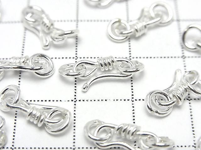 Silver 925 U-Hook with Jump Ring 11x5.5mm White Silver 2pcs