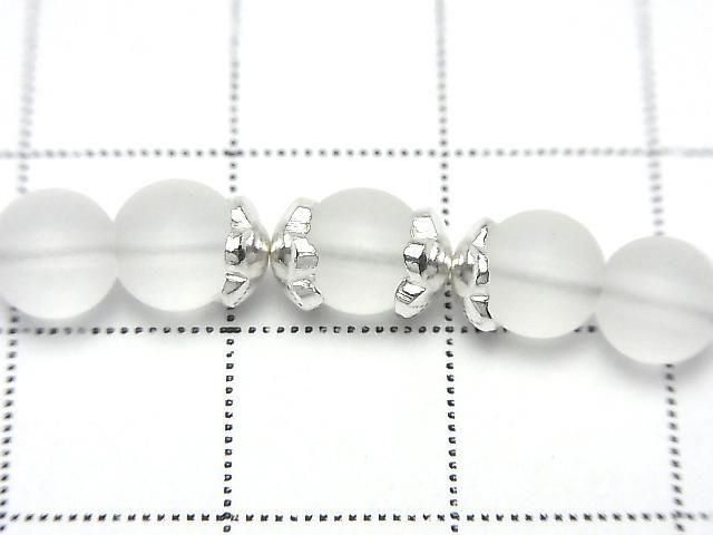 Silver 925 Bead Caps Flower Design 5x5x2mm White Silver 4pcs