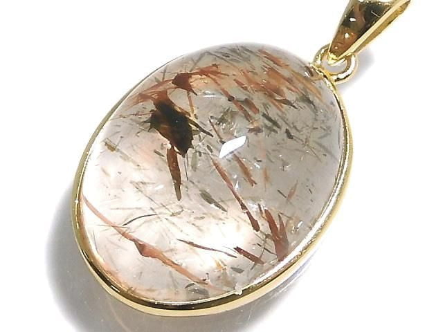 [Video][One of a kind] Foliated Mica in Quartz AAA Pendant 18KGP NO.13
