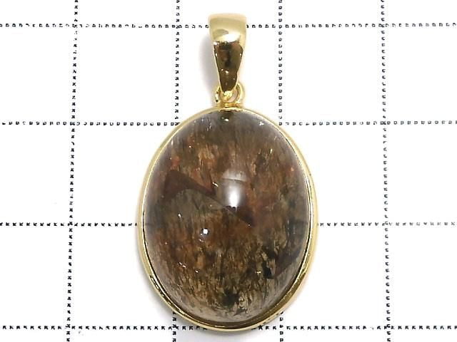 [Video][One of a kind] Foliated Mica in Quartz AAA Pendant 18KGP NO.14
