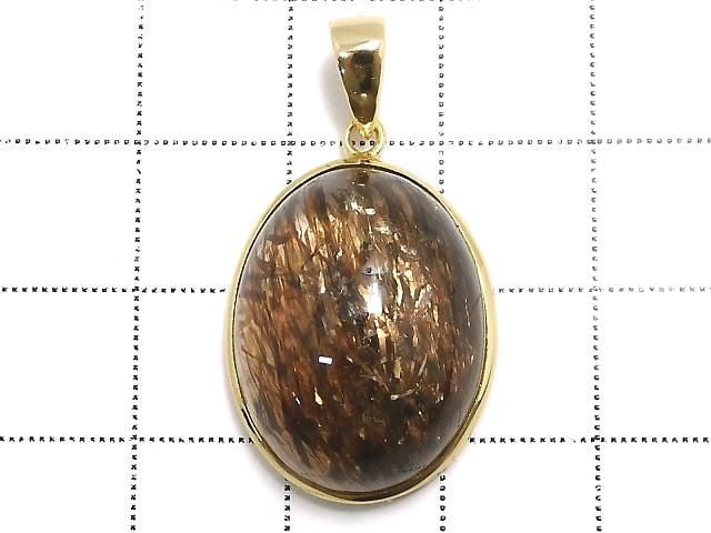 [Video][One of a kind] Foliated Mica in Quartz AAA Pendant 18KGP NO.15