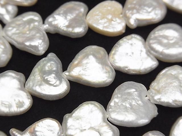 [Video] Fresh Water Pearl AA Heart 12x12mm White 1strand beads (approx. 15 inches/36 cm)