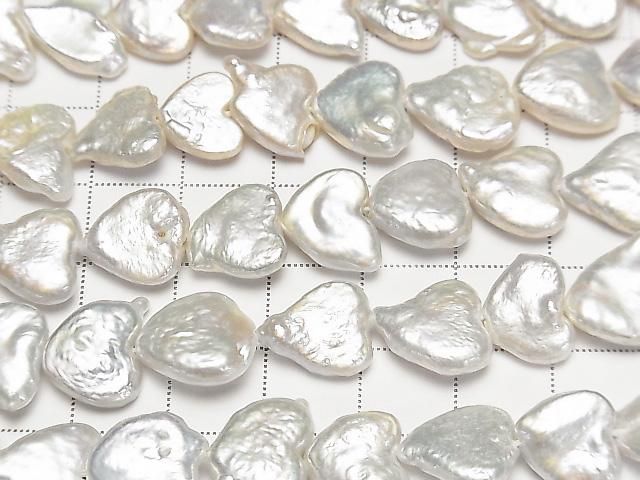 [Video] Fresh Water Pearl AA Heart 12x12mm White 1strand beads (approx. 15 inches/36 cm)