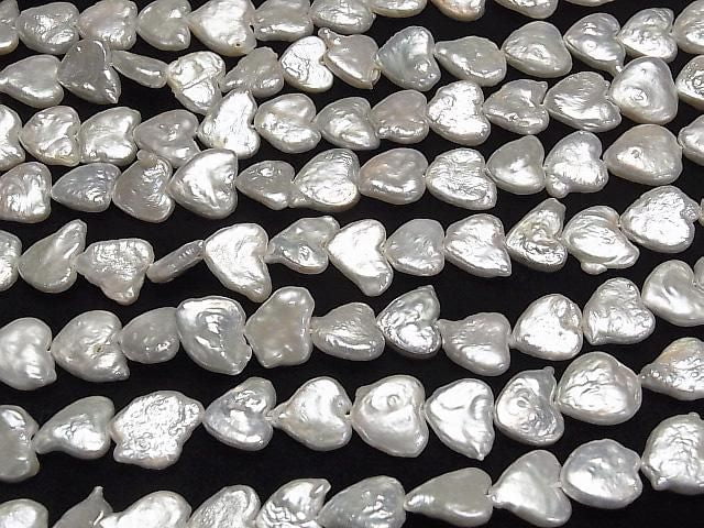[Video] Fresh Water Pearl AA Heart 12x12mm White 1strand beads (approx. 15 inches/36 cm)