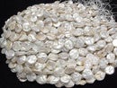 [Video] Fresh Water Pearl AA Coin Pearl 15mm White 1strand beads (approx. 15 inches/37 cm)
