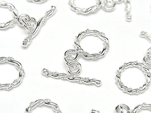 Copper Toggle 13mm Twist Silver Coated (4 pairs)