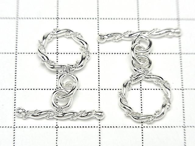 Copper Toggle 13mm Twist Silver Coated (4 pairs)