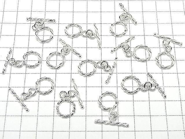 Copper Toggle 13mm Twist Silver Coated (4 pairs)