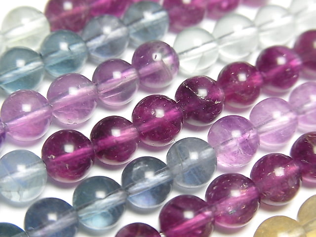 [Video]Fluorite AAA- Round 6mm Color Gradation 1strand beads (aprx.15inch/38cm)