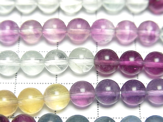 [Video]Fluorite AAA- Round 6mm Color Gradation 1strand beads (aprx.15inch/38cm)
