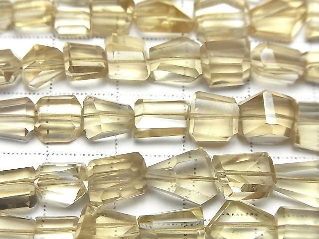 [Video] High Quality Natutal Champagne Color Quartz AAA Faceted Nugget half or 1strand beads (aprx.8inch/20cm)