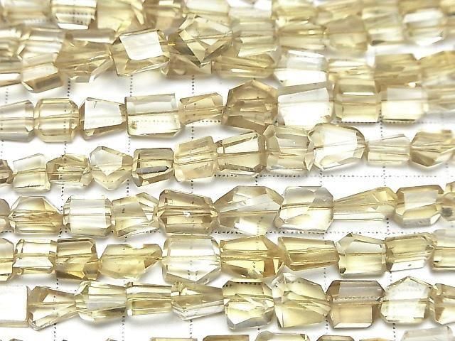 [Video] High Quality Natutal Champagne Color Quartz AAA Faceted Nugget half or 1strand beads (aprx.8inch/20cm)