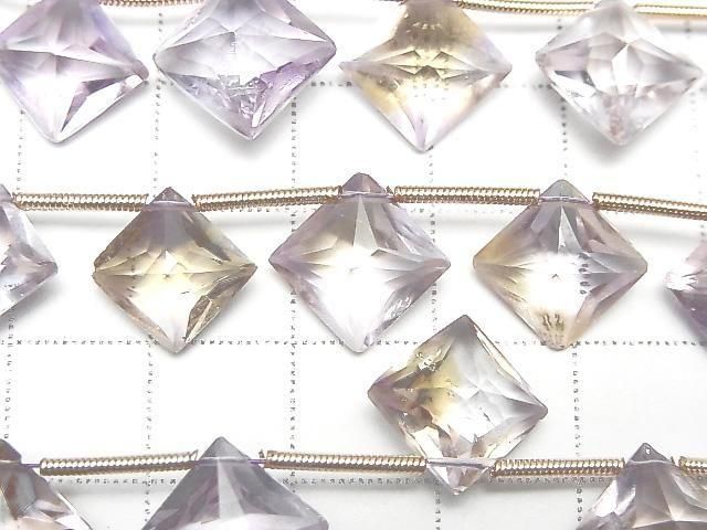 [Video] Amethyst x Citrine AA++ Diamond Shape 1strand beads (10 pcs)