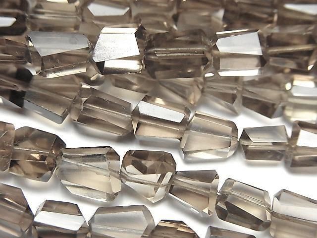 [Video] High Quality Smoky Quartz AAA- Faceted Nugget half or 1strand beads (aprx.7inch/18cm)