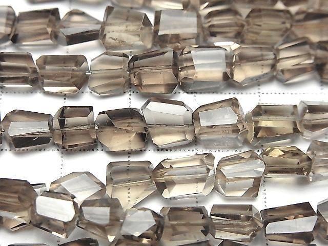[Video] High Quality Smoky Quartz AAA- Faceted Nugget half or 1strand beads (aprx.7inch/18cm)