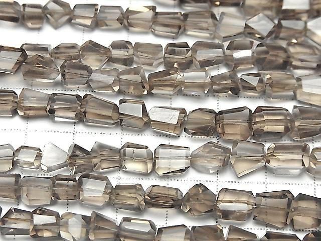 [Video] High Quality Smoky Quartz AAA- Faceted Nugget half or 1strand beads (aprx.7inch/18cm)