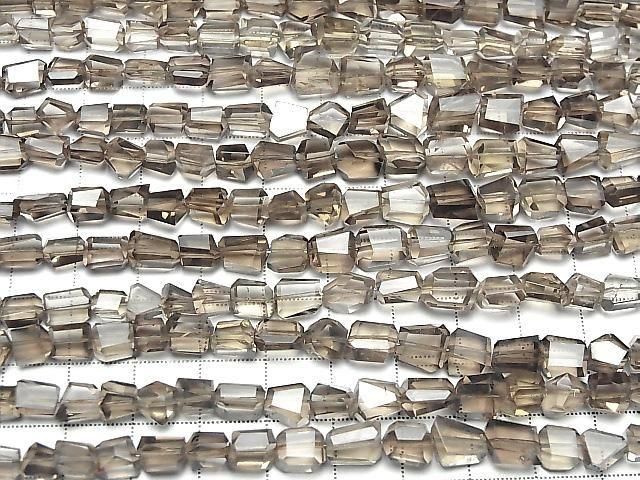 [Video] High Quality Smoky Quartz AAA- Faceted Nugget half or 1strand beads (aprx.7inch/18cm)