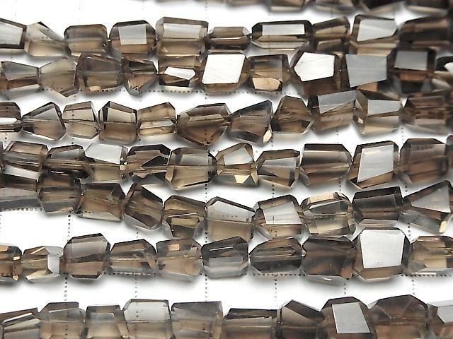 [Video] High Quality Smoky Quartz AAA- Faceted Nugget half or 1strand beads (aprx.7inch/18cm)