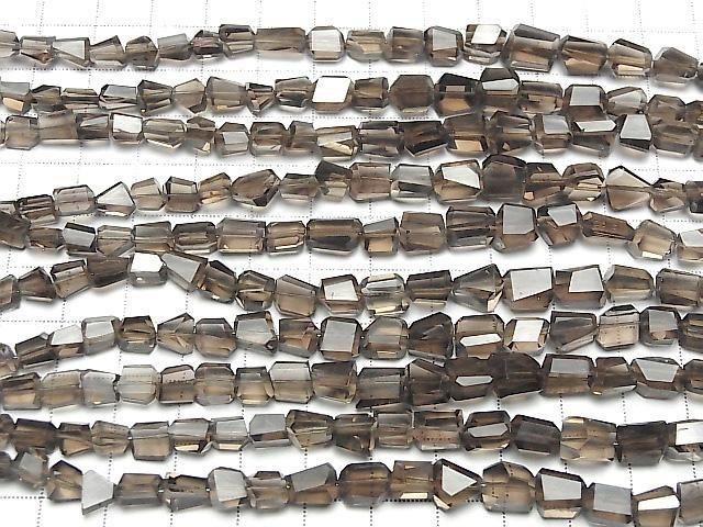 [Video] High Quality Smoky Quartz AAA- Faceted Nugget half or 1strand beads (aprx.7inch/18cm)