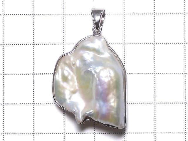 [Video][One of a kind] Fresh Water Pearl Keshi Pearl Pendant Silver925 NO.29