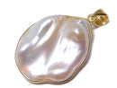[Video][One of a kind] Fresh Water Pearl Keshi Pearl Pendant 18KGP NO.32