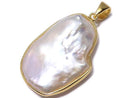 [Video][One of a kind] Fresh Water Pearl Keshi Pearl Pendant 18KGP NO.33