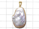 [Video][One of a kind] Fresh Water Pearl Keshi Pearl Pendant 18KGP NO.33