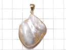 [Video][One of a kind] Fresh Water Pearl Keshi Pearl Pendant 18KGP NO.35