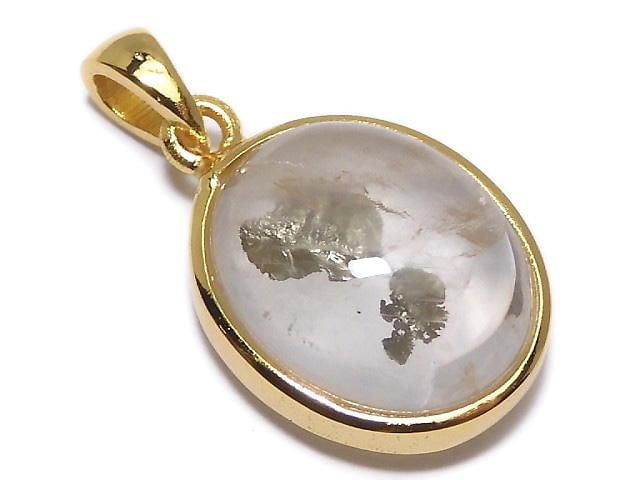 [Video][One of a kind] Pyrite in Quartz Pendant 18KGP NO.36