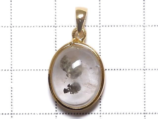 [Video][One of a kind] Pyrite in Quartz Pendant 18KGP NO.36