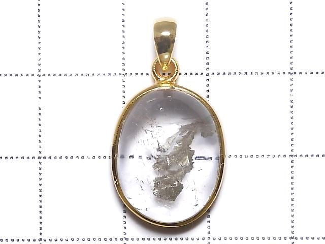 [Video][One of a kind] Pyrite in Quartz Pendant 18KGP NO.37