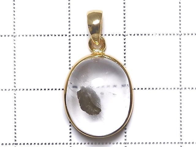 [Video][One of a kind] Pyrite in Quartz Pendant 18KGP NO.38