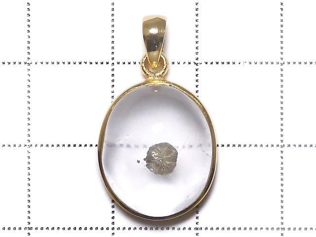 [Video][One of a kind] Pyrite in Quartz Pendant 18KGP NO.40