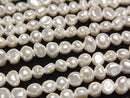 [Video] Fresh Water Pearl AA White Potato 3.5-4mm Pearl Coated 1strand beads (approx. 15 inches/38 cm)