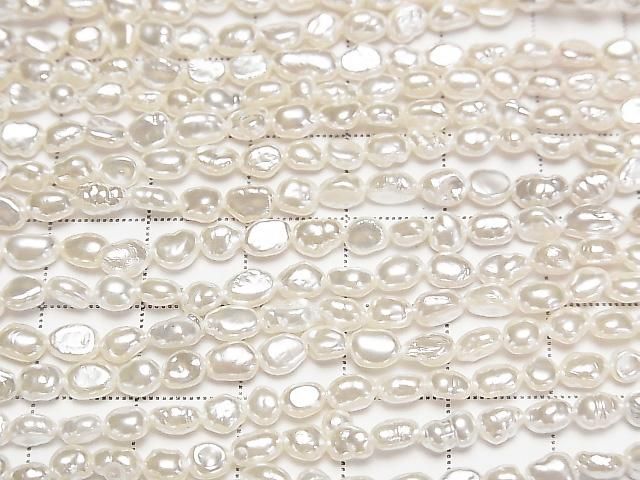 [Video] Fresh Water Pearl AA White Baroque 4-6mm Pearl Coated 1strand beads (approx. 15 inches/38 cm)