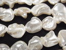 [Video] Shell Pearl White Nuggets 10-15mm 1strand beads (approx. 15 inches/38 cm)