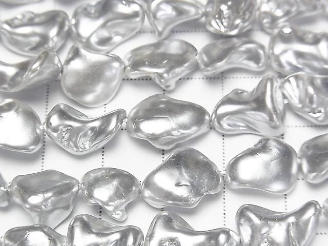 [Video] Shell Pearl Silver Nuggets 10-15mm 1strand beads (approx. 15 inches/38 cm)