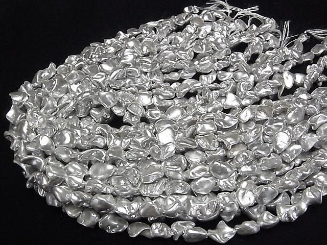[Video] Shell Pearl Silver Nuggets 10-15mm 1strand beads (approx. 15 inches/38 cm)