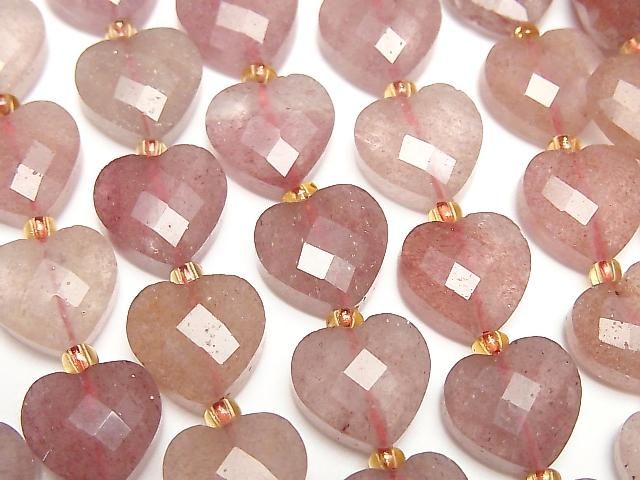 [Video] High Quality! Pink Epidote Vertical Hole Heart Cut 11x12mm Half or 1strand beads (approx. 14 inches/34 cm)