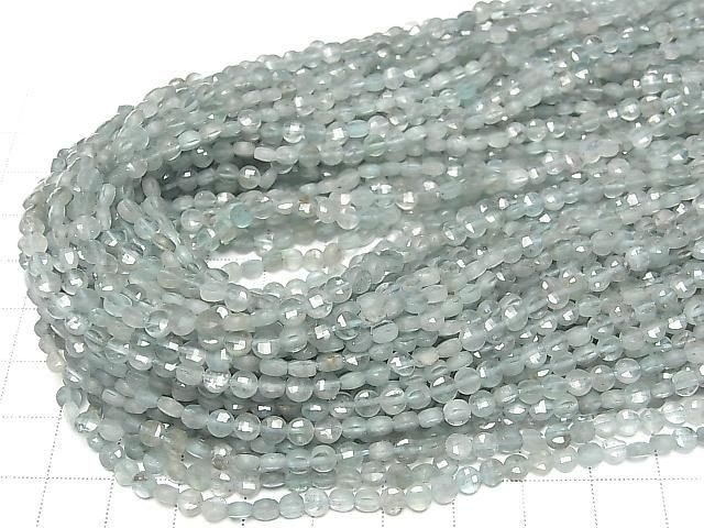 [Video] High Quality! Apatite AA Faceted Coin 4x4x2mm 1strand beads (aprx.14inch/35cm)