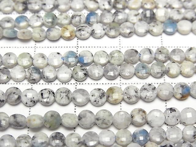 [Video] Himalayan K2 Azurite Faceted Coin 4x4x2mm 1strand beads (approx. 15 inches/36 cm)