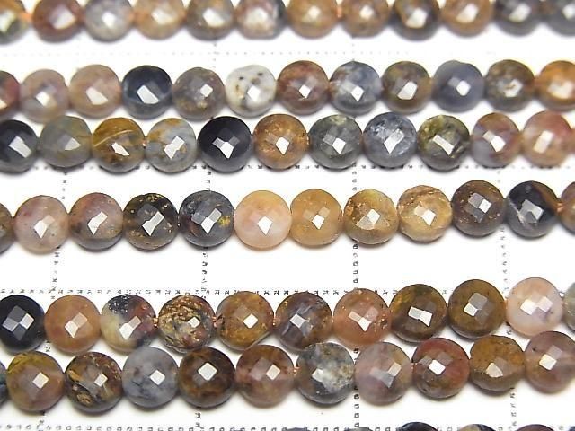 [Video] High Quality! Pietersite Faceted Coin 4x4x2mm 1strand beads (aprx.15inch/36cm)