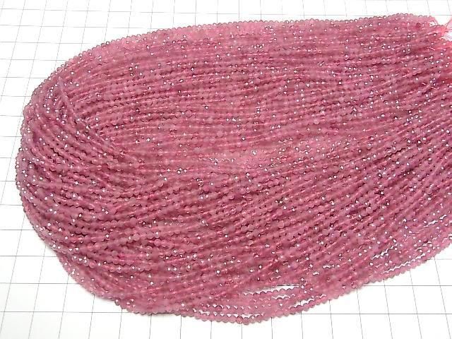 [Video] High Quality! Pink Tourmaline AAA- Faceted Round 2.5mm 1strand beads (approx. 15 inches/37 cm)