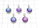 [Video] Meteorite (Muonionalusta) Pendant Both Side Finish 11mm Rainbow Color Silver 925 1pc
