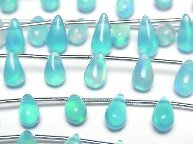[Video] Blue Opal Drop (Smooth) 1strand beads (12 pcs)